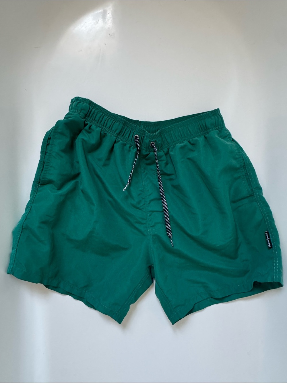 Men's Emerald Green Swim Trunks with Drawstring